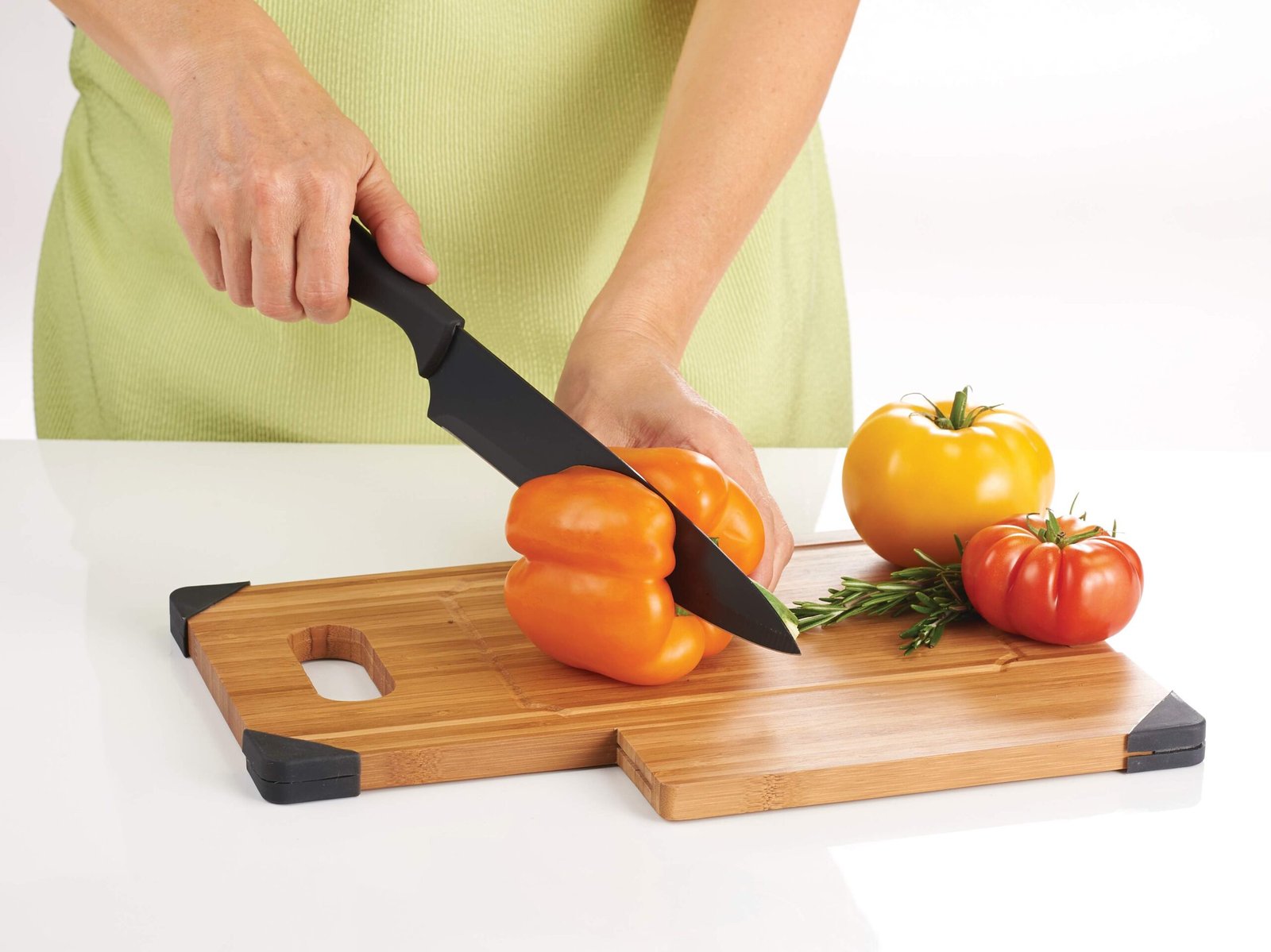 Bamboo Cutting Board with Knife - Image 2
