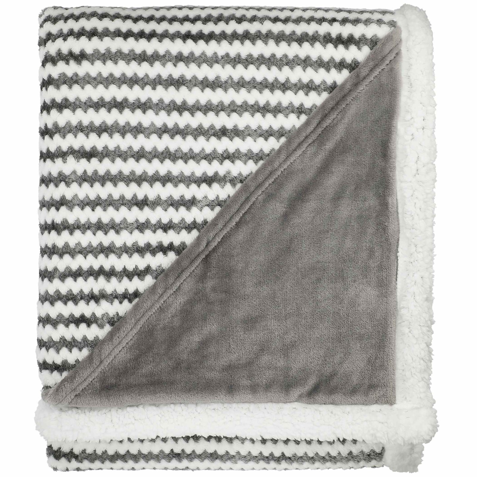 Field & Co.® Chevron Striped Sherpa Blanket - Image 8