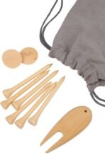 Bamboo Golf Tee Set with Recycled Pouch - Image 2