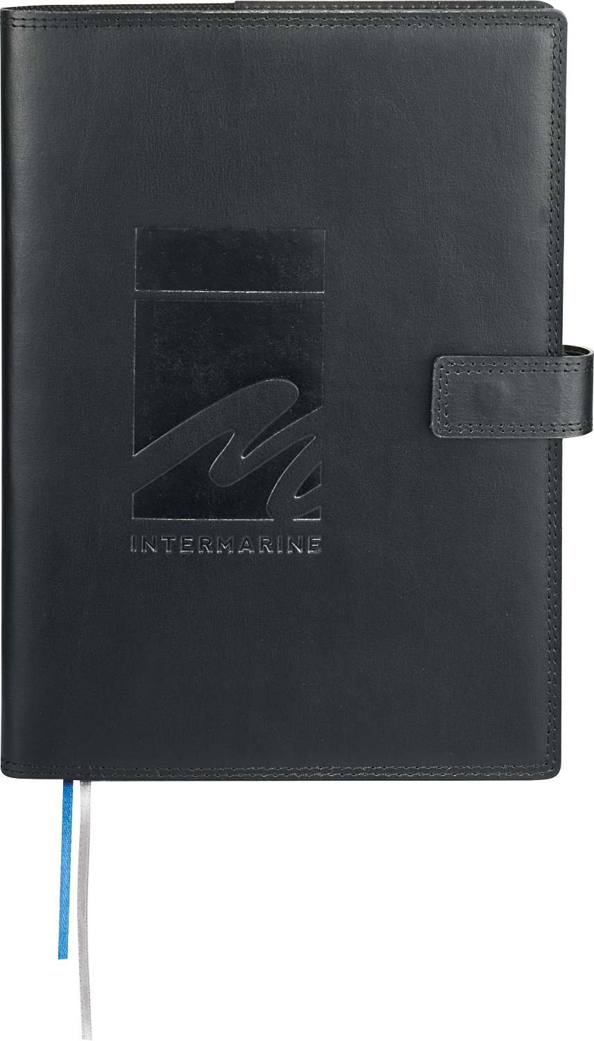 2700-96BK_D_FR_6368 7" x 10" FSC® Mix Uptown Refillable Leather Journal - Image 1