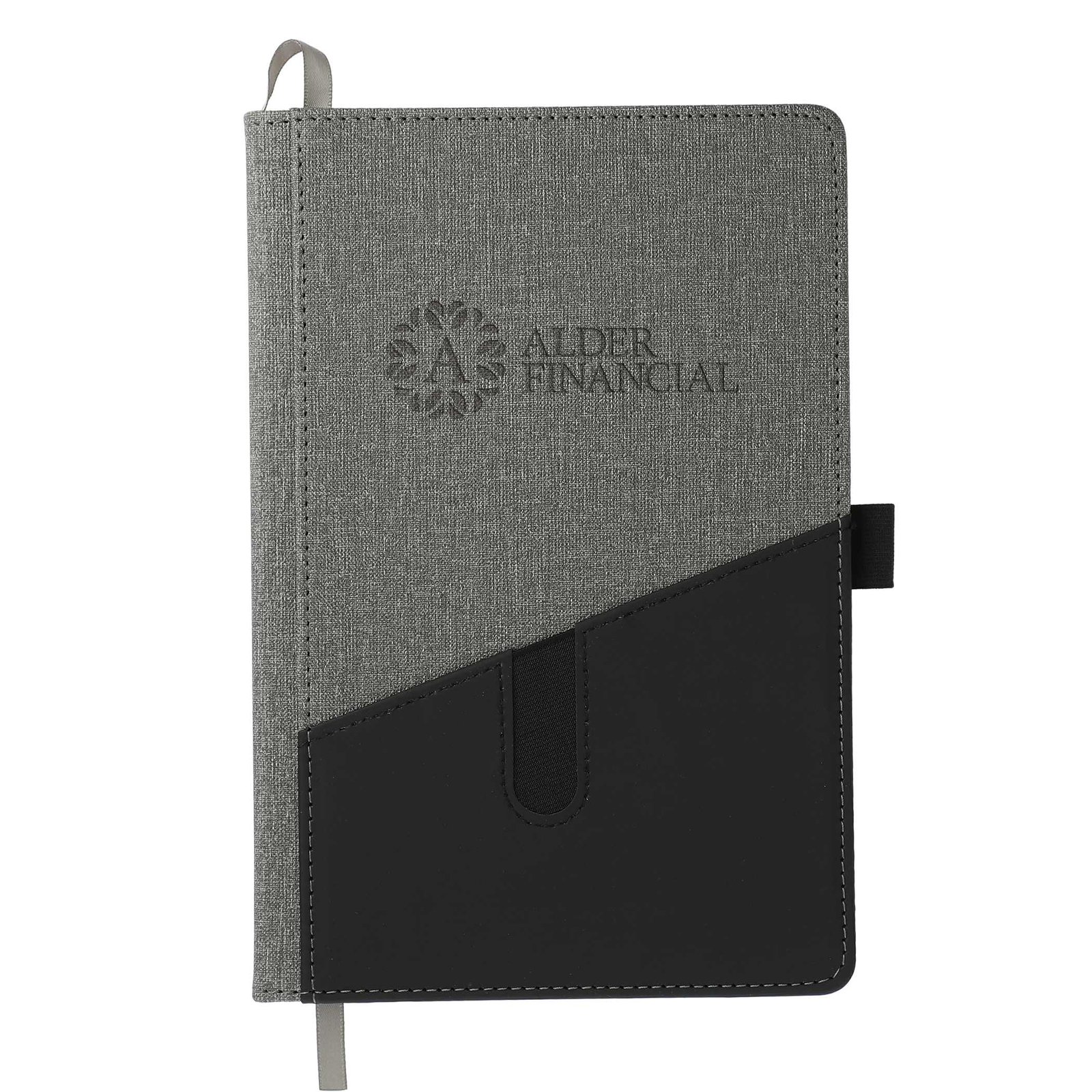 2800-39GY_D_FR_3778 5.5" x 8.5" FSC® Mix Siena Heathered Bound Journal - Image 1