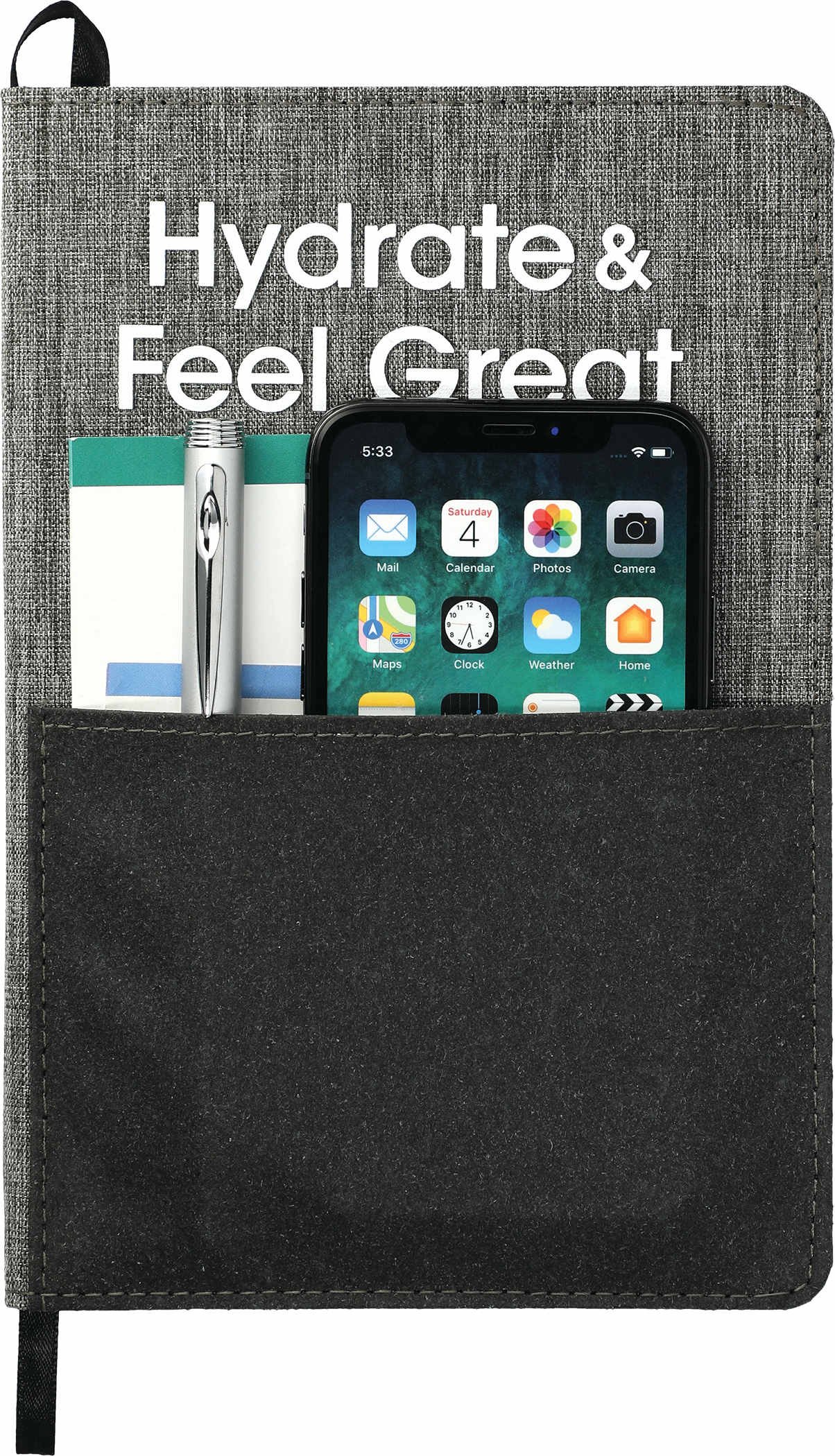 2800-56GY_D_FR_4847 5.5" x 8.5" FSC® Mix Reclaim Recycled Journal - Image 1