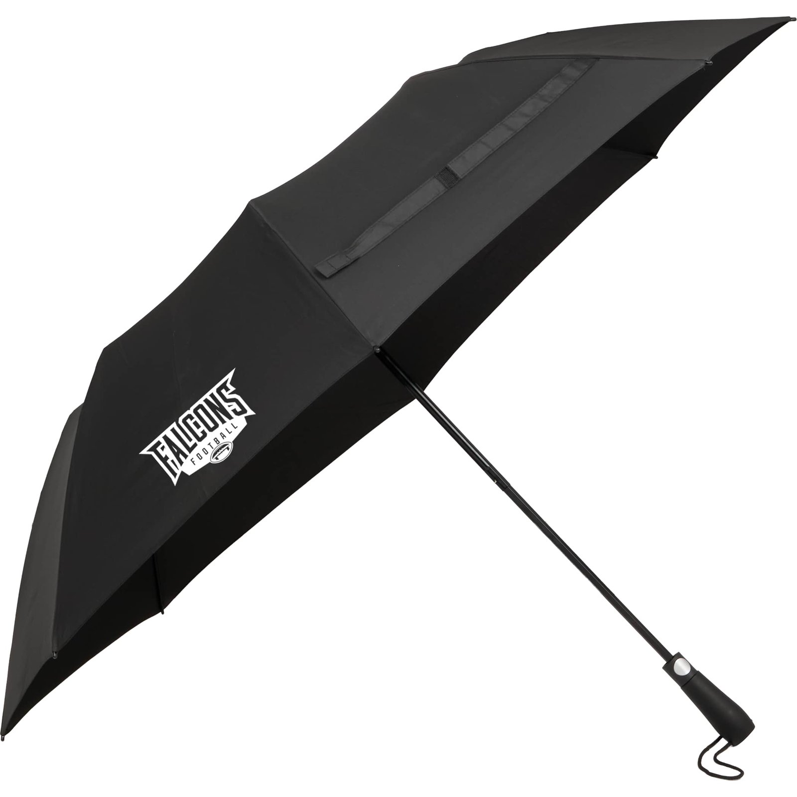 5050-11BK_D_AR 58" Recycled Auto-Open Folding Golf Umbrella - Image 1