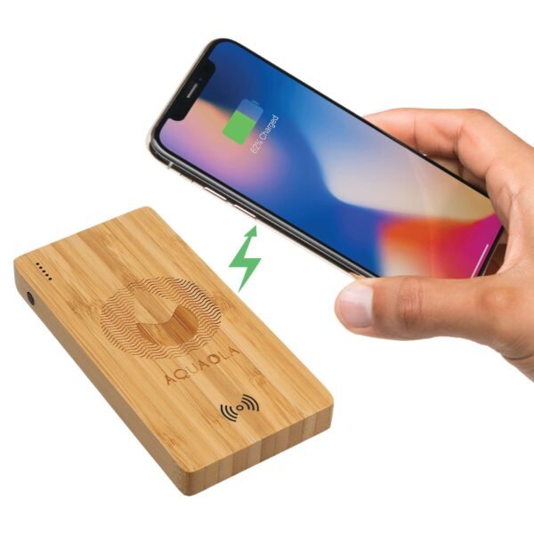 FSC® 100% Bamboo 5000 mAh Wireless Power Bank - Image 2