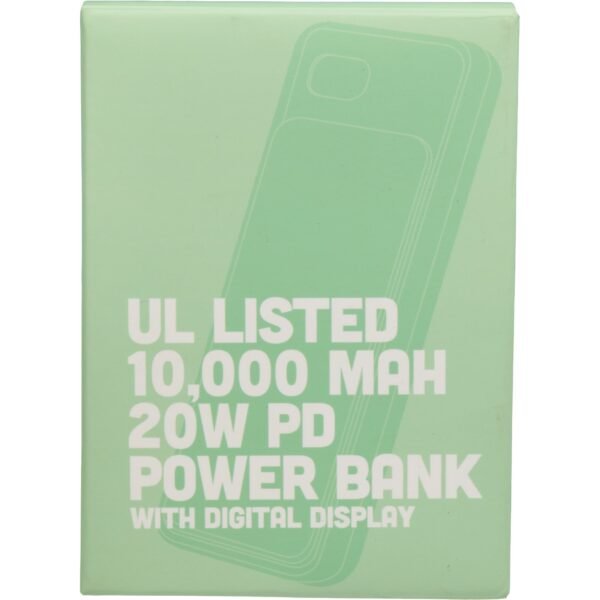 UL Listed 10,000 mAh 20W Digital Display Power Bank - Image 6