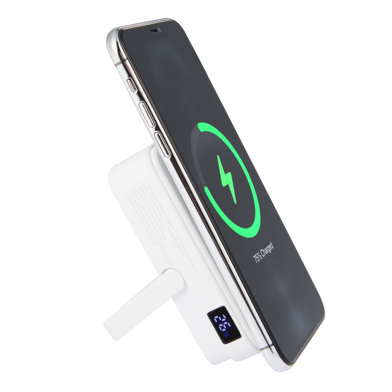 7122-26WH_B_PROPPED-2 Quik Stand 10,000 mAh MagClick™ Wireless Power Bank - Image 1