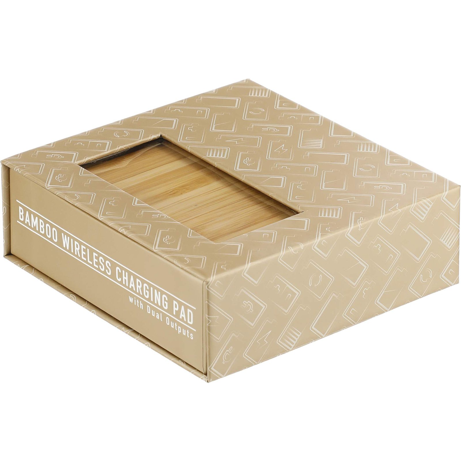 FSC® 100% Bamboo Wireless Charging Pad with Dual Outputs - Image 2