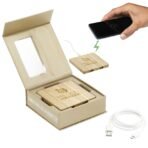 FSC® 100% Bamboo Wireless Charging Pad with Dual Outputs - Image 8