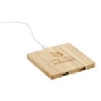 FSC® 100% Bamboo Wireless Charging Pad with Dual Outputs - Image 9