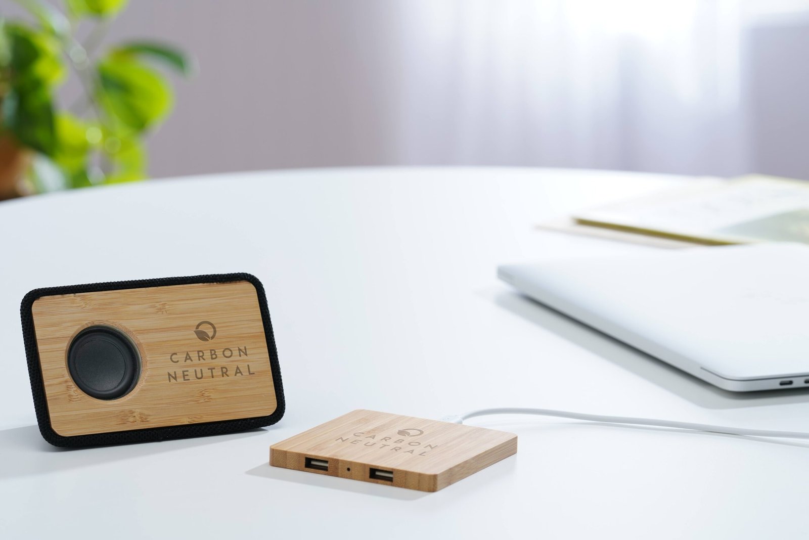 FSC® 100% Bamboo Wireless Charging Pad with Dual Outputs - Image 12