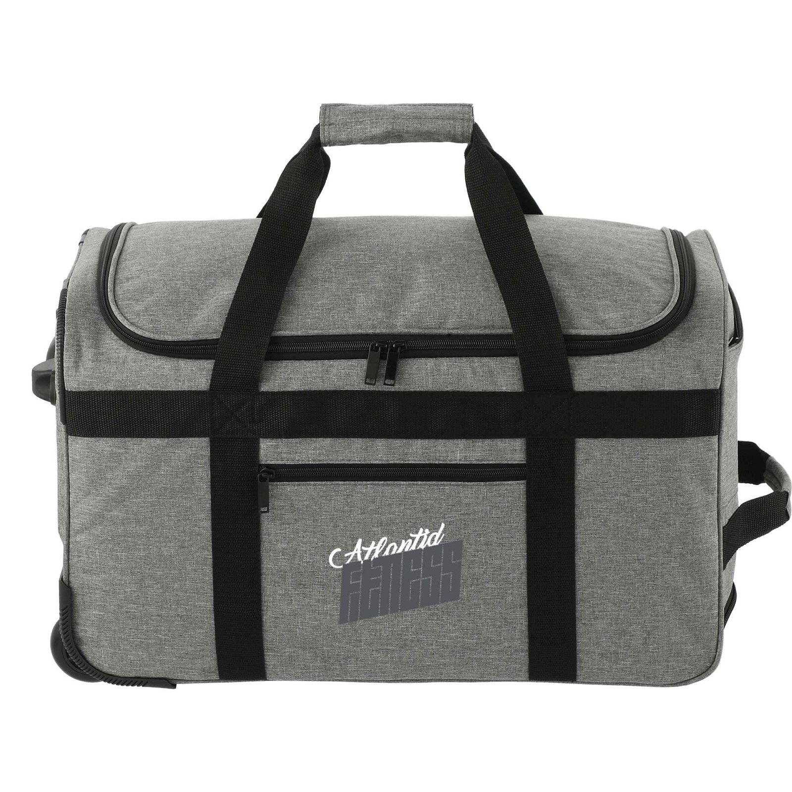 8400-41GA_D_FR-1 Graphite Recycled Wheeled Duffle Bag - Image 1