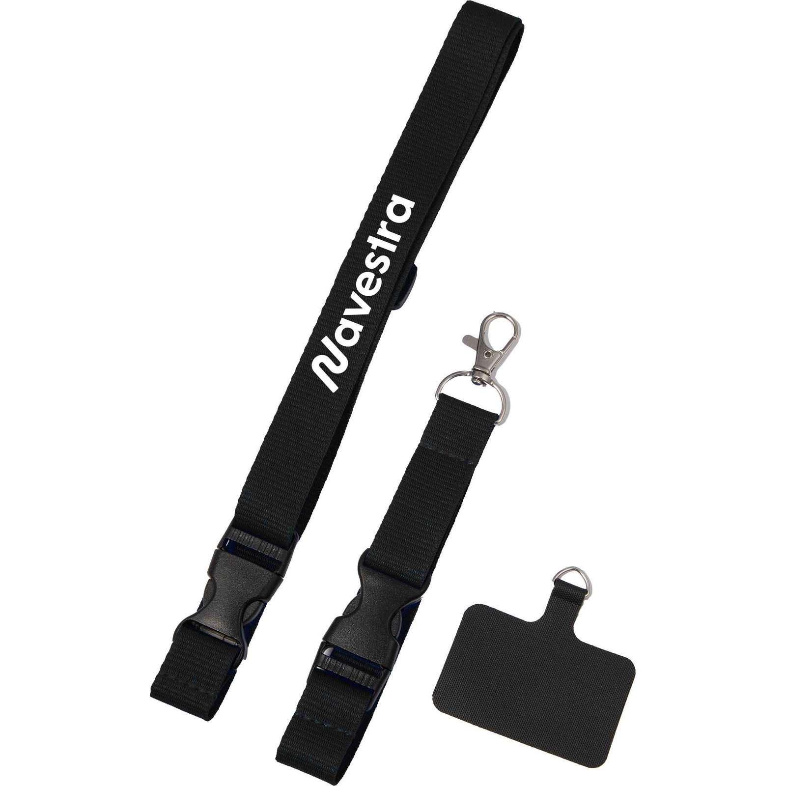 SM-2468BK_D_AR Adjustable Recycled Phone Lanyard - Image 1
