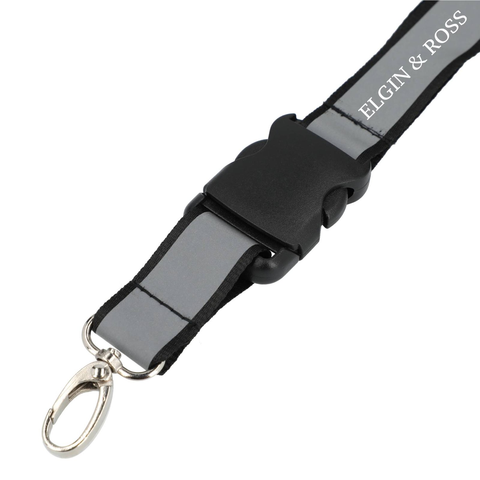 SM-2469BK_D_FR-1 Recycled Polyester Reflective Lanyard - Image 1