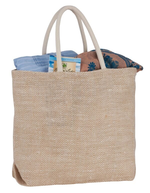 Herringbone Jute Tote - Image 5