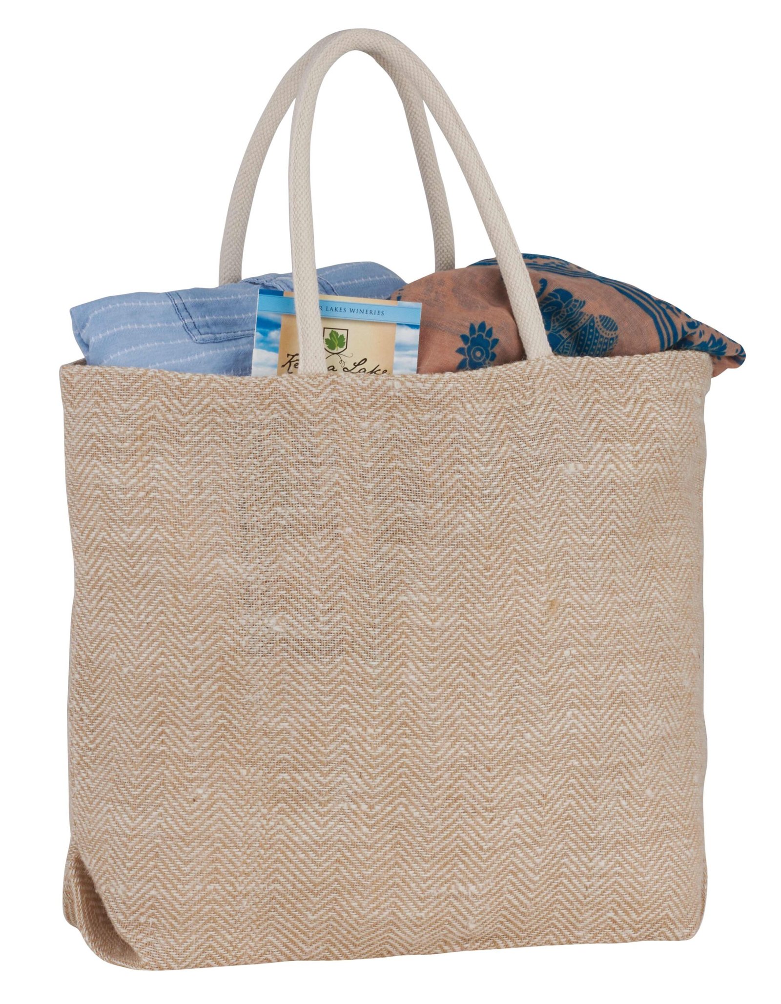 Herringbone Jute Tote - Image 5