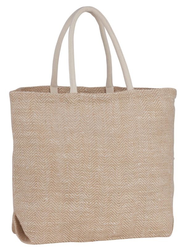 Herringbone Jute Tote - Image 4