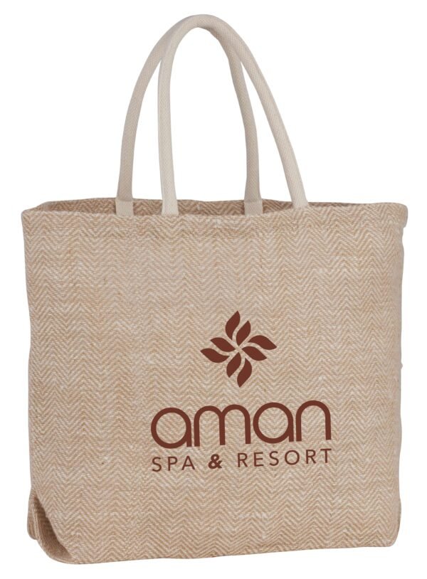 Herringbone Jute Tote - Image 2