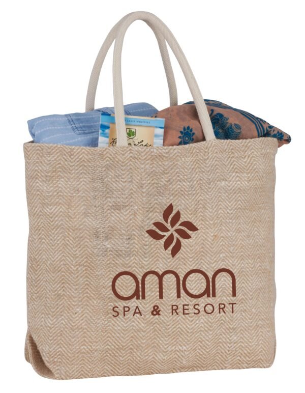 Herringbone Jute Tote - Image 3