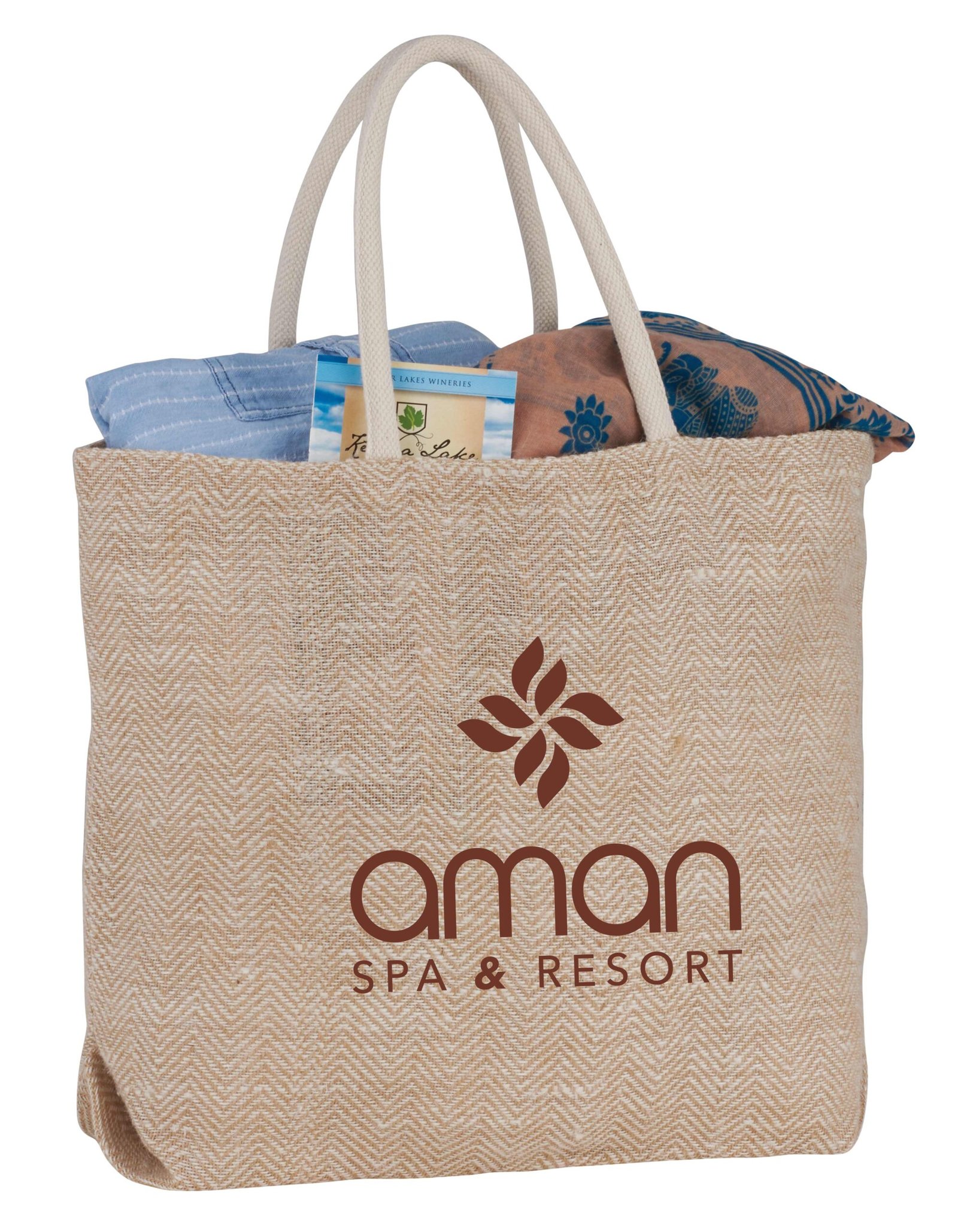 Herringbone Jute Tote - Image 3
