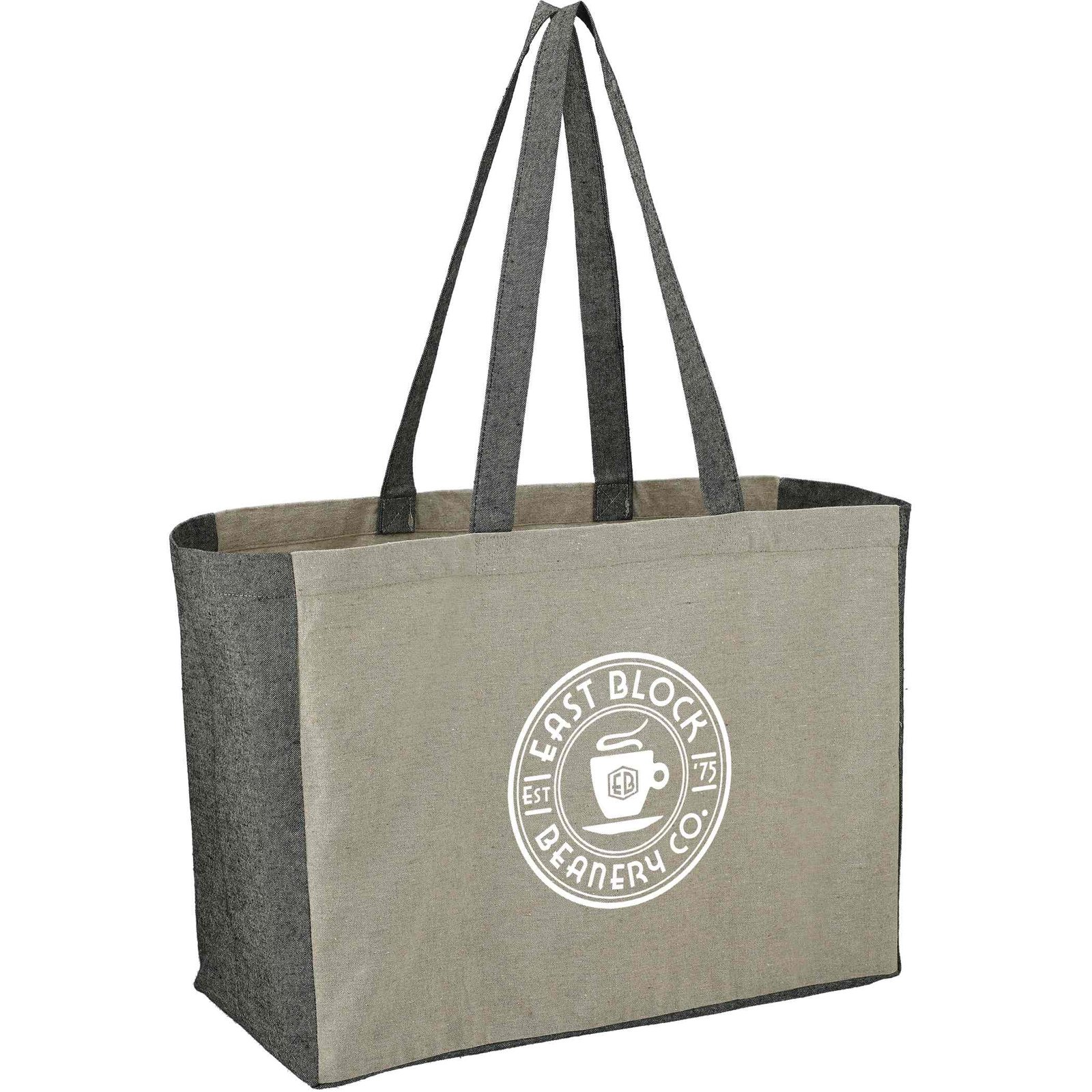 Recycled Cotton Contrast Side Shopper Tote - Image 4
