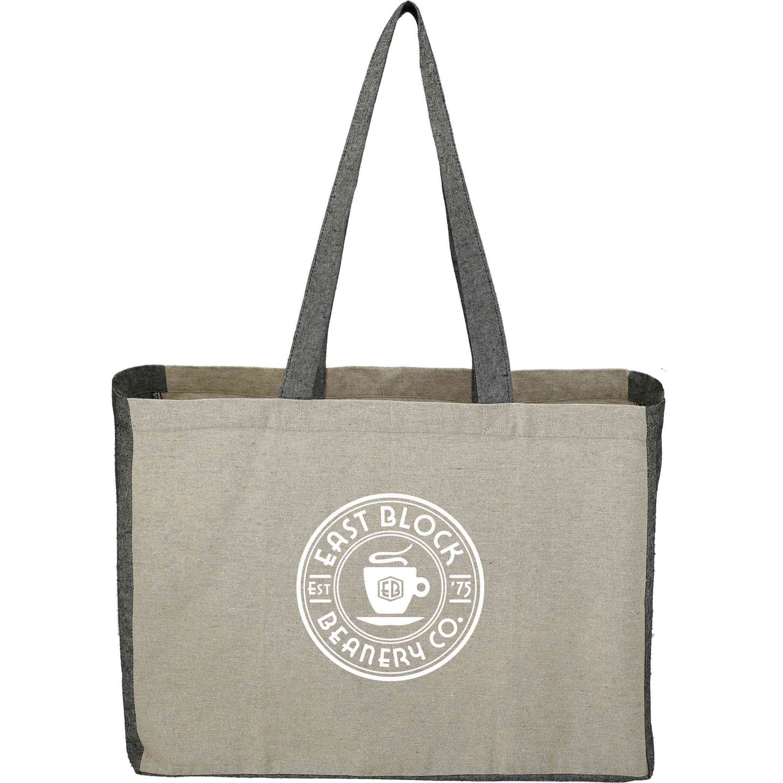 Recycled Cotton Contrast Side Shopper Tote