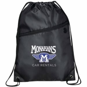 Robin Drawstring Polyester Bag with Front Zipper Pocket