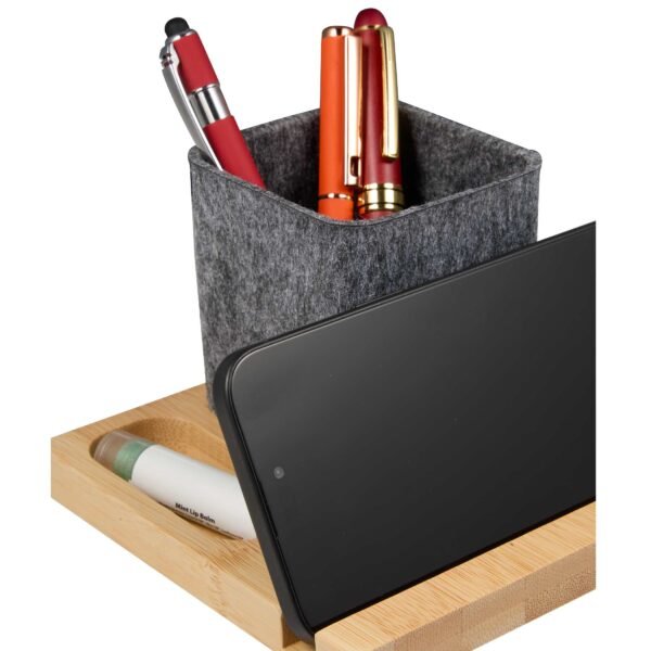 Recycled Felt & Bamboo Pen Holder - Image 2
