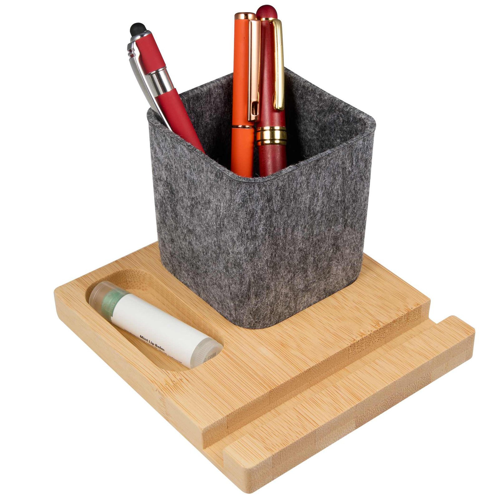 Recycled Felt & Bamboo Pen Holder - Image 3