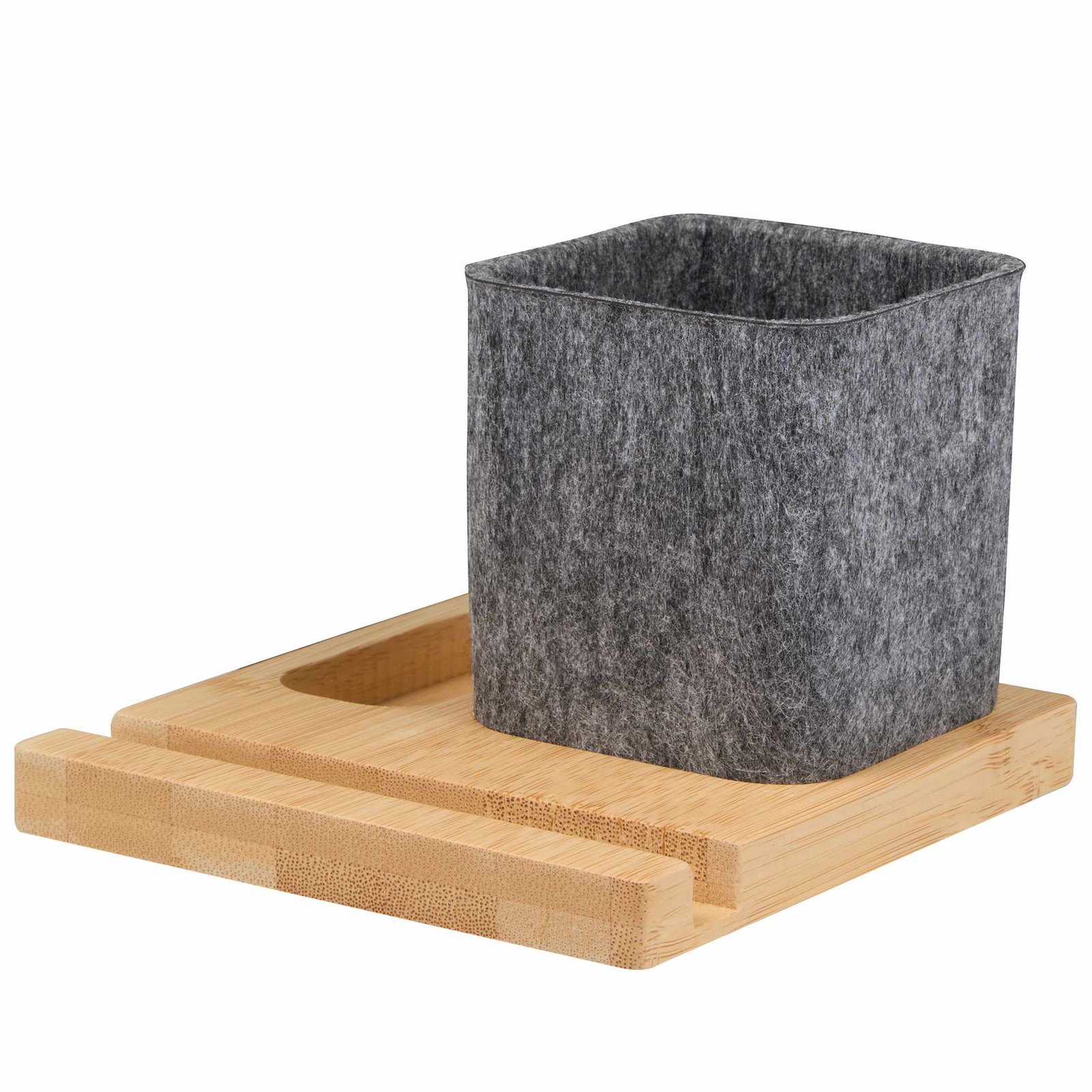 Recycled Felt & Bamboo Pen Holder - Image 8