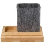 Recycled Felt & Bamboo Pen Holder - Image 9