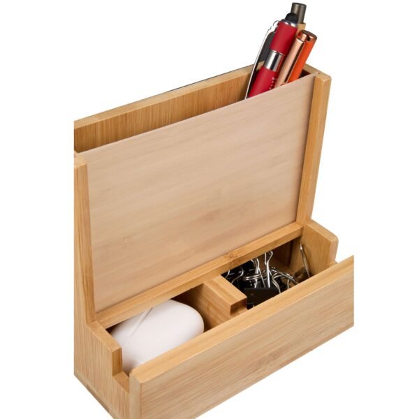FSC® 100% Bamboo Photo Frame Desktop Organizer - Image 4