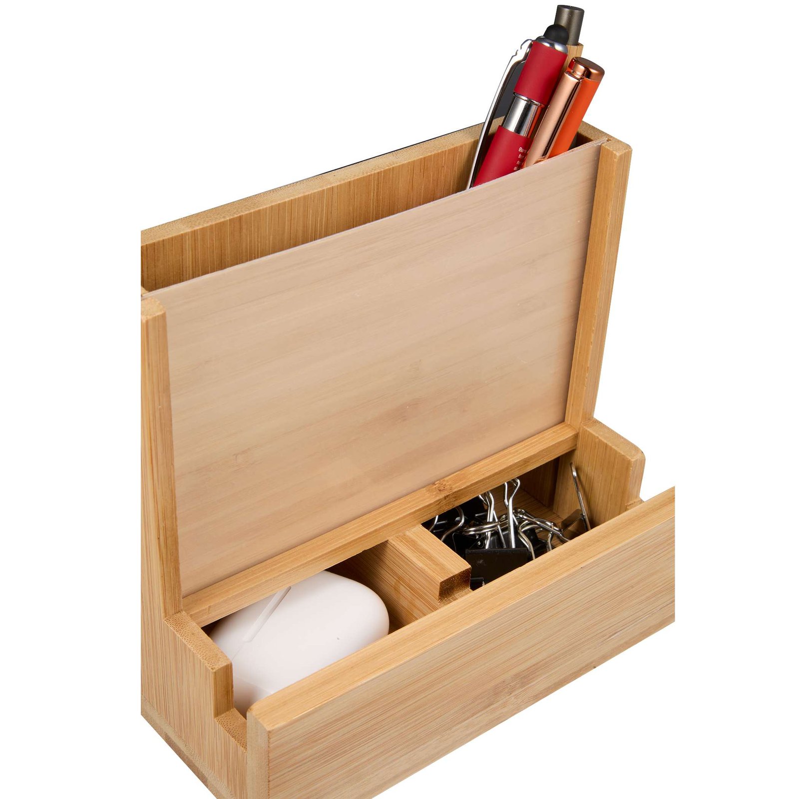 FSC® 100% Bamboo Photo Frame Desktop Organizer - Image 4