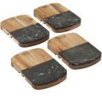 Black Marble Cheese Board Set with Knives - Image 8