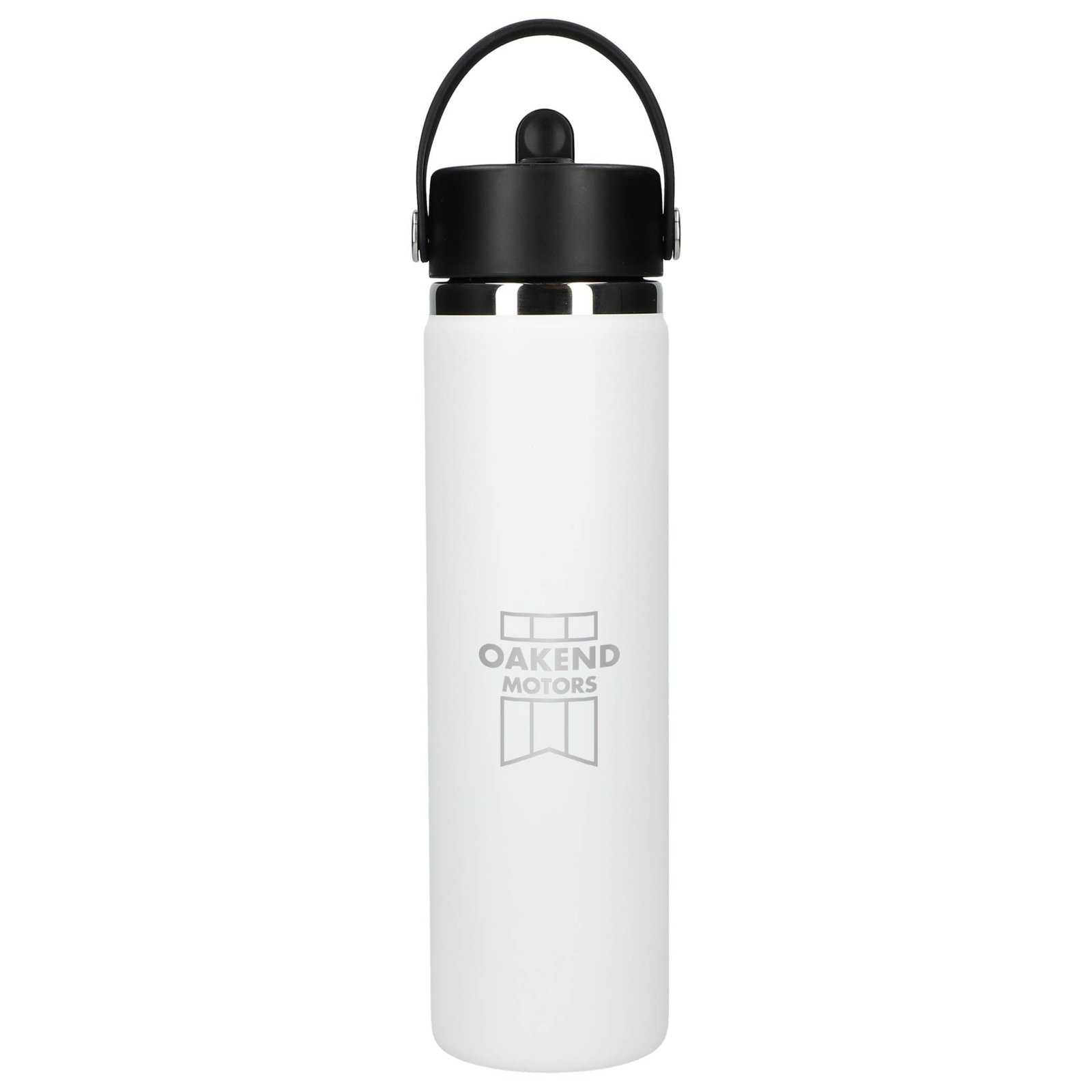 1601-96WH_D_FR Hydro Flask® Wide Mouth 24oz Bottle with Flex Straw Cap - Image 1