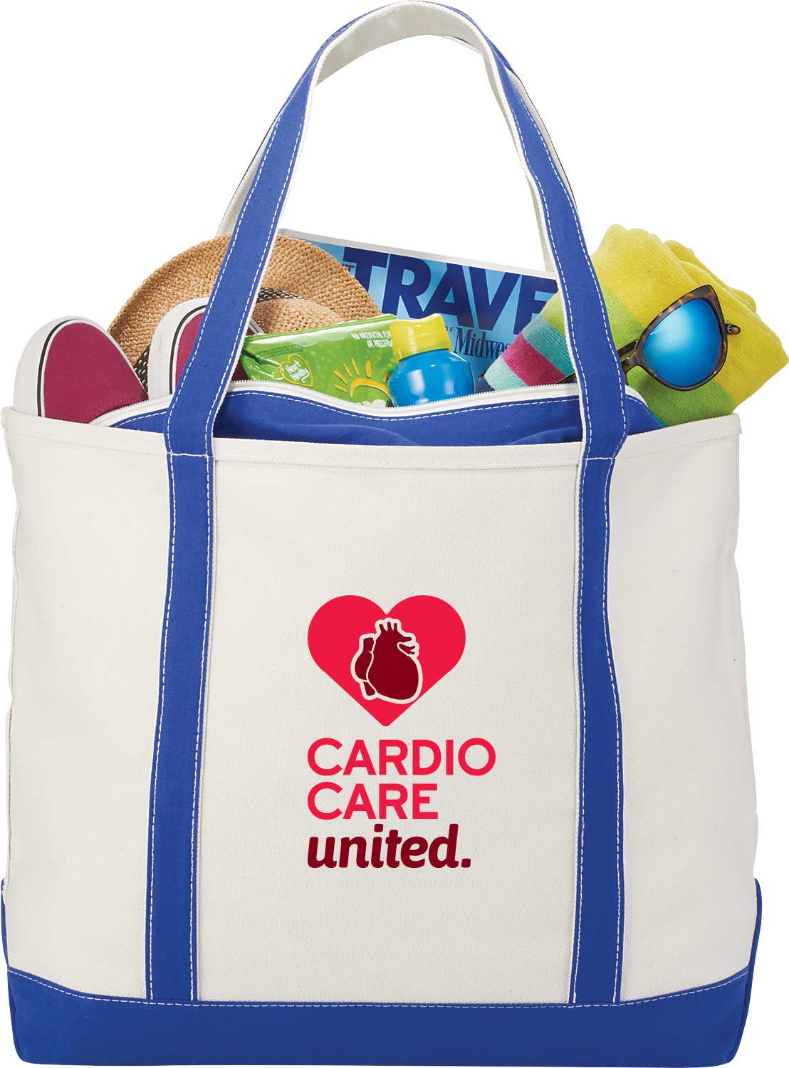 2160-67RYL_D_FR_7322 Baltic 24oz Cotton Canvas Tall Zippered Tote - Image 1