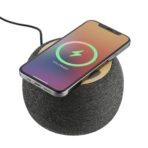 Wireless Charging Garm Fabric & Bamboo Bluetooth Speaker - Image 3