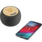 Wireless Charging Garm Fabric & Bamboo Bluetooth Speaker - Image 9