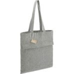 Recycled Cotton Herringbone Tote w/Zip Pocket 7oz - Image 3