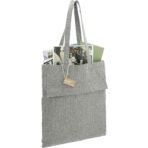 Recycled Cotton Herringbone Tote w/Zip Pocket 7oz - Image 4