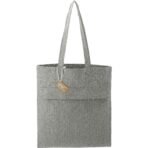 Recycled Cotton Herringbone Tote w/Zip Pocket 7oz - Image 5