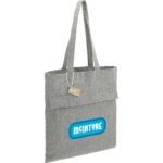 Recycled Cotton Herringbone Tote w/Zip Pocket 7oz - Image 6