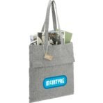 Recycled Cotton Herringbone Tote w/Zip Pocket 7oz - Image 7
