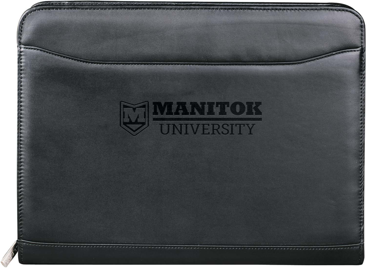 9500-10BK_D_FR_1248 Millennium Leather Zippered Padfolio with FSC® Mix Paper - Image 1