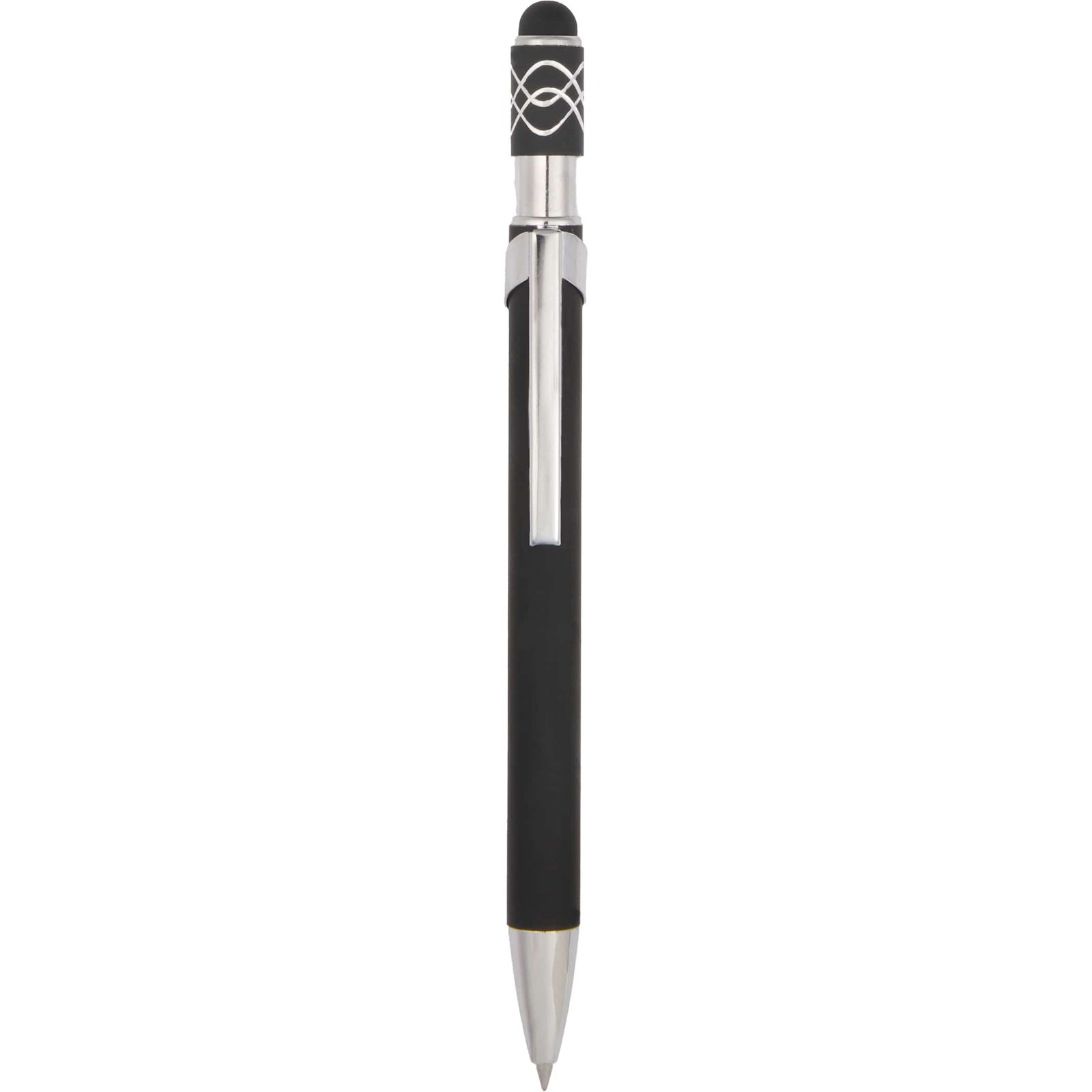 SM-5309BK_B_CLIP_UP Simple Fidget Recycled Stylus Gel Pen - Image 1
