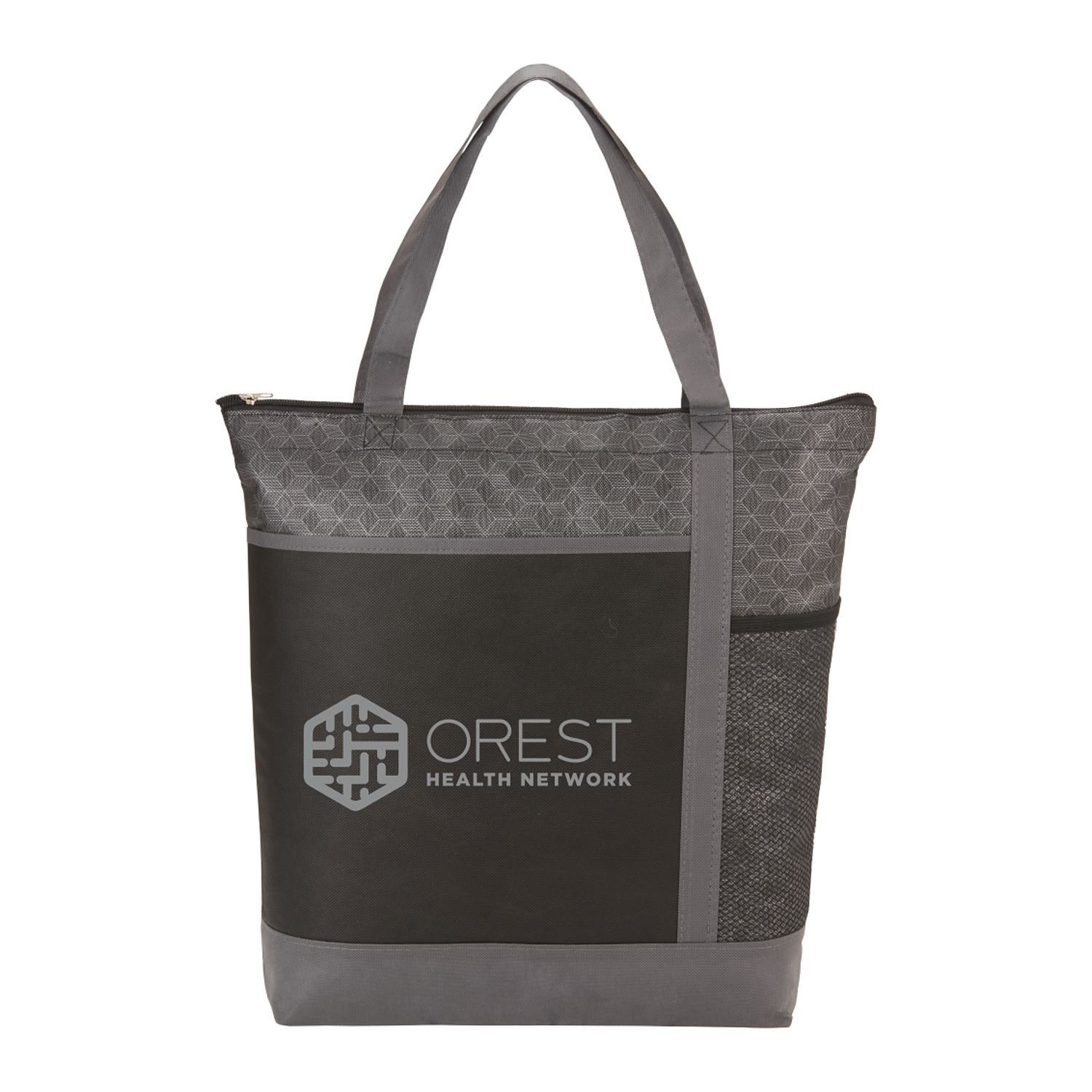 SM-5750-1 Chrome Non-Woven Zipper Convention Tote - Image 1