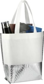 Large Laminated Metallic Bottom Tote - Image 4