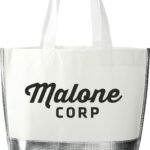 Large Laminated Metallic Bottom Tote