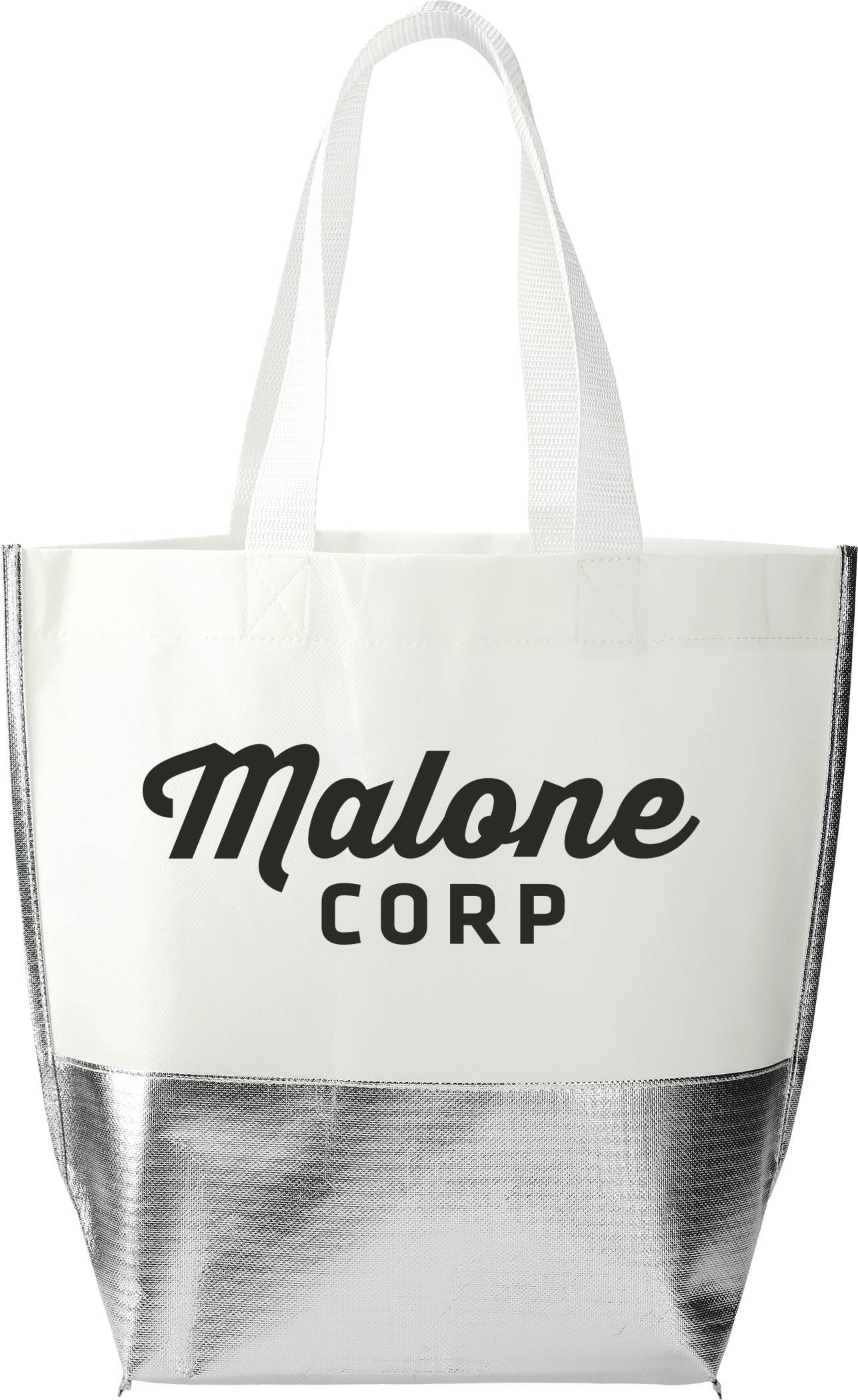 SM-5999WHSL_D_FR-1 Large Laminated Metallic Bottom Tote - Image 1