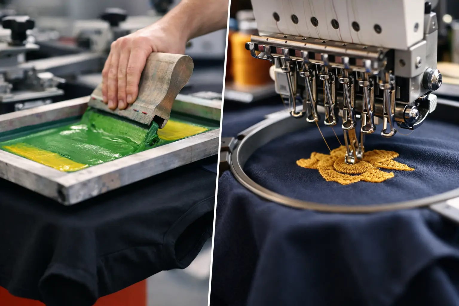 Screen Printing vs Embroidery Apparel