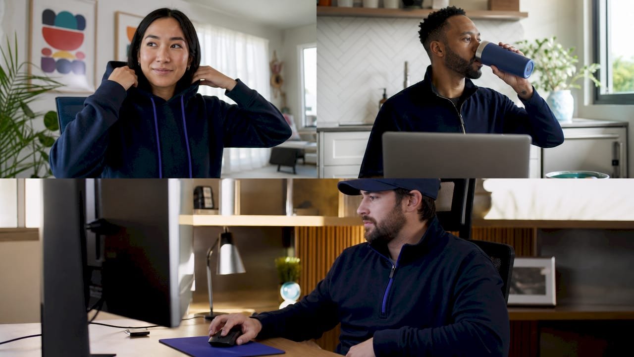 Remote employees using branded promotional items